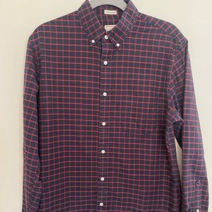 J.Crew American Pima Cottons Red/Black Slim Untucked M